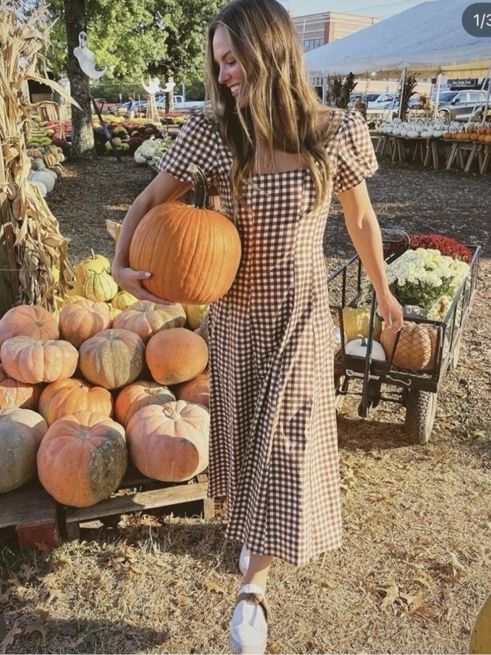 Show Me Your MuMu Brown Gingham Maxi Dress